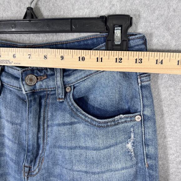 KanCan Jeans 3/25 Tina Mid Rise Slim Straight Holes Ripped Distressed KC78001M - Picture 4 of 11